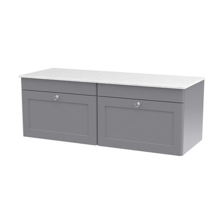 [BFCL294WMT2] Swynnerton Traditional 2 Drawer Wall Hung Vanity Unit with White Marble Worktop, 1200mm, Choice of Colour - Cutout