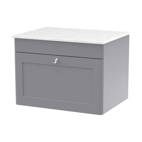 [BFCL294WMT] Swynnerton Traditional 1 Drawer Wall Hung Vanity Unit with White Marble Worktop, Choice of Size and Colour - Cutout