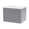 [BFCL294WMT] Swynnerton Traditional 1 Drawer Wall Hung Vanity Unit with White Marble Worktop, Choice of Size and Colour - Cutout