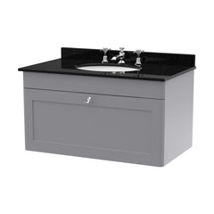 [BFCL296BR3] Swynnerton Traditional 1 Drawer Wall Hung Vanity Unit with Marble Basin - Choice of Size and Colour - Cutout