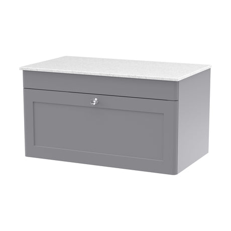 [BFCL296WMT] Swynnerton Traditional 1 Drawer Wall Hung Vanity Unit with White Marble Worktop, Choice of Size and Colour - Cutout
