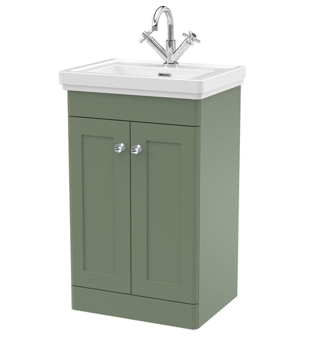 Swynnerton Traditional Floor Standing Vanity Basin Unit with 1 Tap Hole Ceramic Basin - Choice of Size and Finish