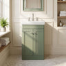 [BFCL823B] Swynnerton Traditional 2 Door Floor Standing Vanity Basin Unit with 3 Tap Hole Traditional Fireclay Basin, Choice of Size and Colour - Silo