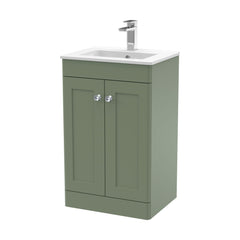 [BFCL823C] Swynnerton Traditional 2 Door Floor Standing Vanity Basin Unit with 1 Tap Hole Minimalist Ceramic Basin, Choice of Size and Colour - Cutout