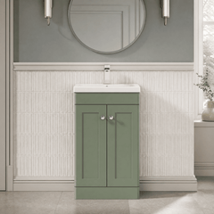[BFCL823D] Swynnerton Traditional 2 Door Floor Standing Vanity Unit with Mid-Edge Basin - Choice of Colour