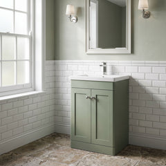 [BFCL823D] Swynnerton Traditional 2 Door Floor Standing Vanity Unit with Mid-Edge Basin - Choice of Colour