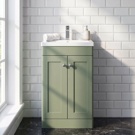 [BFCL823D] Swynnerton Traditional 2 Door Floor Standing Vanity Unit with Mid-Edge Basin - Choice of Colour - Silo