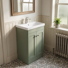 [BFCL823E] Swynnerton Traditional 2 Door Floor Standing Vanity Unit with Thin Edge Basin, Choice of Size and Colour