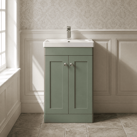 [BFCL823E] Swynnerton Traditional 2 Door Floor Standing Vanity Unit with Thin Edge Basin, Choice of Size and Colour - Silo