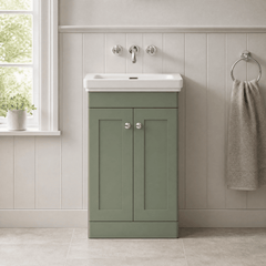 [BFCL823H] Swynnerton Traditional 2 Door Floor Standing Vanity Unit with 0 Tap Hole Traditional Fireclay Basin, Choice of Size and Colour