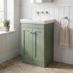 [BFCL823H] Swynnerton Traditional 2 Door Floor Standing Vanity Unit with 0 Tap Hole Traditional Fireclay Basin, Choice of Size and Colour