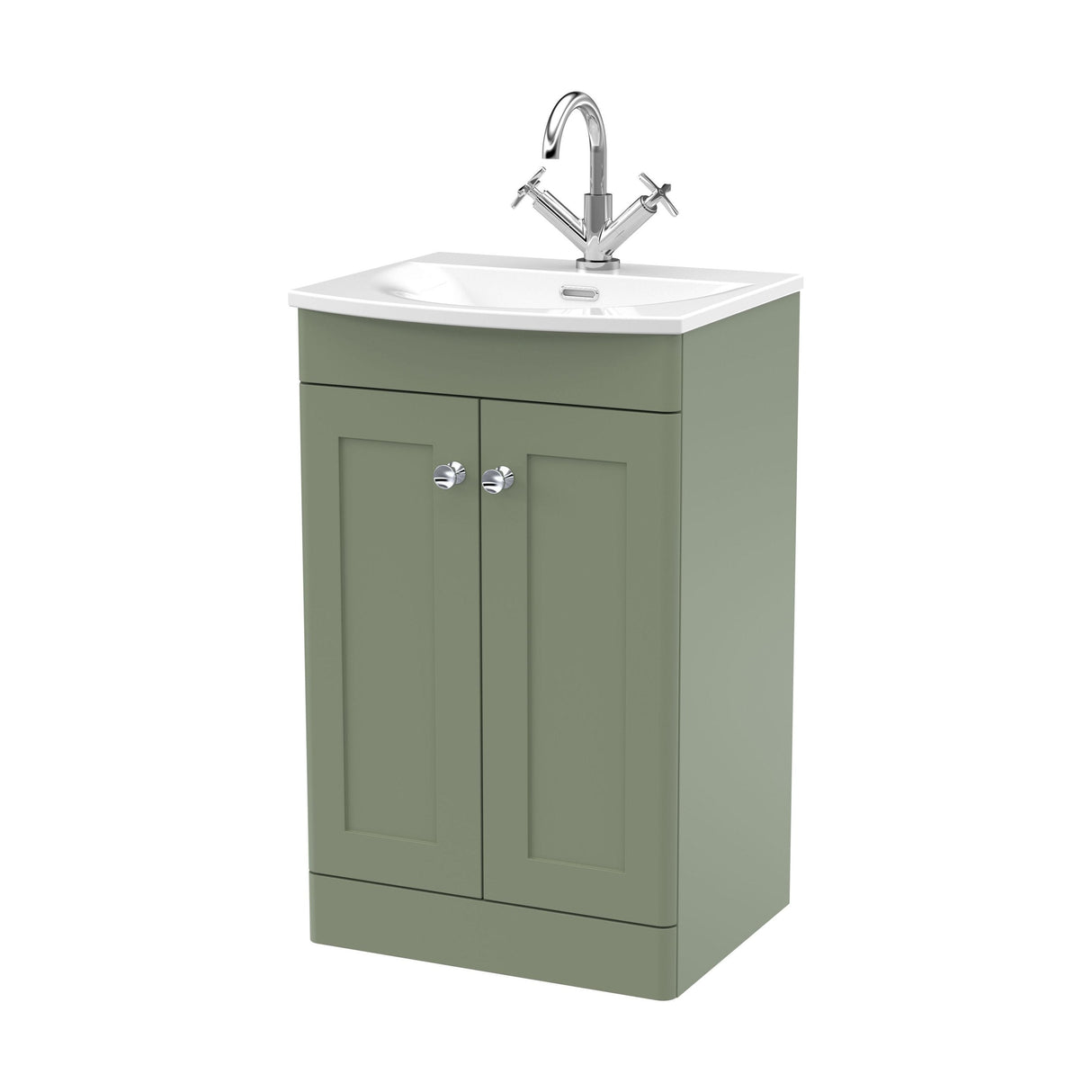 [BFCL823J] Swynnerton Traditional 2 Door Floor Standing Vanity Unit with Curved Basin, 500mm, Choice of Colour - Cutout