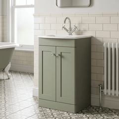 [BFCL823J] Swynnerton Traditional 2 Door Floor Standing Vanity Unit with Curved Basin, 500mm, Choice of Colour