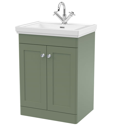 Swynnerton Traditional Floor Standing Vanity Basin Unit with 1 Tap Hole Ceramic Basin - Choice of Size and Finish