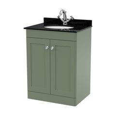 [BFCL825BR1] Swynnerton Traditional 2 Door Floor Standing Vanity Unit with Black Marble Worktop and 1 Tap Hole Basin, Choice of Size and Colour - Cutout