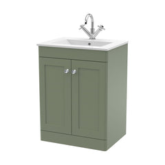 [BFCL825C] Swynnerton Traditional 2 Door Floor Standing Vanity Basin Unit with 1 Tap Hole Minimalist Ceramic Basin, Choice of Size and Colour - Cutout