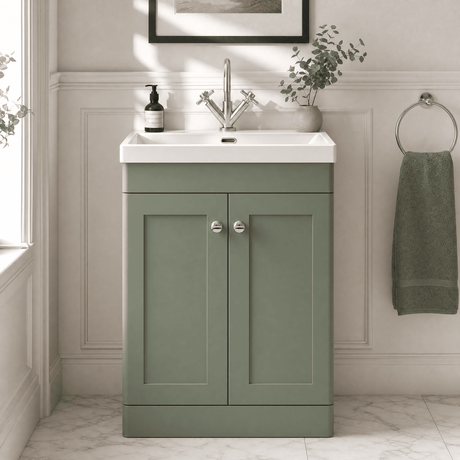 [BFCL825E] Swynnerton Traditional 2 Door Floor Standing Vanity Unit with Thin Edge Basin, Choice of Size and Colour - Silo