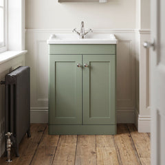 [BFCL825F] Swynnerton Traditional 2 Door Floor Standing Vanity Basin Unit with 1 Tap Hole Traditional Ceramic Basin, Choice of Size and Colour