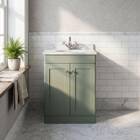 [BFCL825GR1] Swynnerton Traditional 2 Door Floor Standing Vanity Unit with Grey Marble Worktop and 1 Tap Hole Basin, Choice of Size and Colour - Silo
