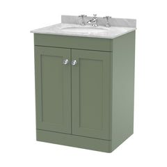 [BFCL825GR3] Swynnerton Traditional 2 Door Floor Standing Vanity Basin Unit with 3 Tap Hole Grey Marble Top Basin, Choice of Size and Colour - Cutout