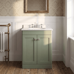 [BFCL825GR3] Swynnerton Traditional 2 Door Floor Standing Vanity Basin Unit with 3 Tap Hole Grey Marble Top Basin, Choice of Size and Colour - Silo