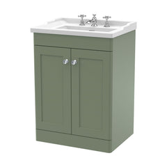 [BFCL825G] Swynnerton Traditional 2 Door Floor Standing Vanity Basin Unit with 3 Tap Hole Traditional Ceramic Basin, Choice of Size and Colour - Cutout