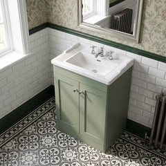[BFCL825G] Swynnerton Traditional 2 Door Floor Standing Vanity Basin Unit with 3 Tap Hole Traditional Ceramic Basin, Choice of Size and Colour