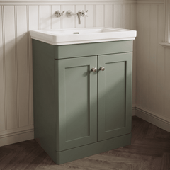 [BFCL825H] Swynnerton Traditional 2 Door Floor Standing Vanity Unit with 0 Tap Hole Traditional Fireclay Basin, Choice of Size and Colour