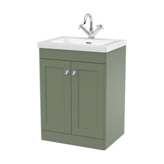 [BFCL825L] Swynnerton Traditional 2 Door Floor Standing Vanity Basin Unit with 1 Tap Hole Modern Fireclay Basin, Choice of Size and Colour - Cutout