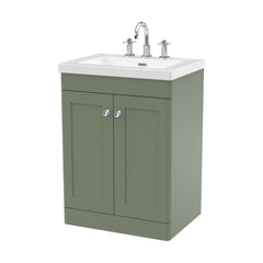 [BFCL825M] Swynnerton Traditional 2 Door Floor Standing Vanity Basin Unit with 3 Tap Hole Modern Fireclay Basin, Choice of Size and Colour - Cutout