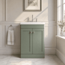 [BFCL825M] Swynnerton Traditional 2 Door Floor Standing Vanity Basin Unit with 3 Tap Hole Modern Fireclay Basin, Choice of Size and Colour - Silo