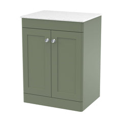 [BFCL825WMT] Swynnerton Traditional 2 Door Floor Standing Vanity Unit with White Marble Worktop, Choice of Size and Colour - Cutout