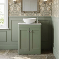 [BFCL825WMT] Swynnerton Traditional 2 Door Floor Standing Vanity Unit with White Marble Worktop, Choice of Size and Colour