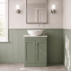 [BFCL825WMT] Swynnerton Traditional 2 Door Floor Standing Vanity Unit with White Marble Worktop, Choice of Size and Colour - Silo