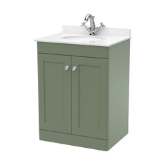 [BFCL825WR1] Swynnerton Traditional 2 Door Floor Standing Vanity Basin Unit with 1 Tap Hole White Marble Worktop and Basin, Choice of Size and Colour - Cutout