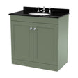 [BFCL826BR3] Swynnerton Traditional 2 Door Floor Standing Vanity Unit with Marble Basin, Satin Green, 800mm - Cutout