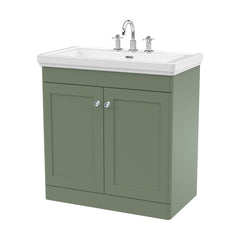 [BFCL826B] Swynnerton Traditional 2 Door Floor Standing Vanity Basin Unit with 3 Tap Hole Traditional Fireclay Basin, Choice of Size and Colour - Cutout