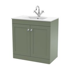 [BFCL826C] Swynnerton Traditional 2 Door Floor Standing Vanity Basin Unit with 1 Tap Hole Minimalist Ceramic Basin, Choice of Size and Colour - Cutout