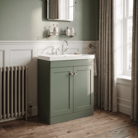 [BFCL826E] Swynnerton Traditional 2 Door Floor Standing Vanity Unit with Thin Edge Basin, Choice of Size and Colour - Silo