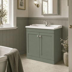 [BFCL826F] Swynnerton Traditional 2 Door Floor Standing Vanity Basin Unit with 1 Tap Hole Traditional Ceramic Basin, Choice of Size and Colour