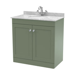[BFCL826GR1] Swynnerton Traditional 2 Door Floor Standing Vanity Unit with Grey Marble Worktop and 1 Tap Hole Basin, Choice of Size and Colour - Cutout