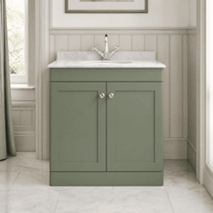 [BFCL826GR1] Swynnerton Traditional 2 Door Floor Standing Vanity Unit with Grey Marble Worktop and 1 Tap Hole Basin, Choice of Size and Colour