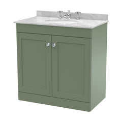 [BFCL826GR3] Swynnerton Traditional 2 Door Floor Standing Vanity Basin Unit with 3 Tap Hole Grey Marble Top Basin, Choice of Size and Colour - Cutout