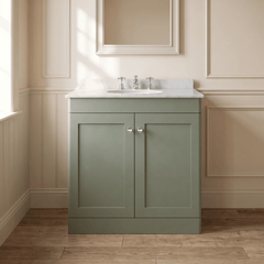 [BFCL826GR3] Swynnerton Traditional 2 Door Floor Standing Vanity Basin Unit with 3 Tap Hole Grey Marble Top Basin, Choice of Size and Colour - Silo