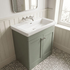 [BFCL826H] Swynnerton Traditional 2 Door Floor Standing Vanity Unit with 0 Tap Hole Traditional Fireclay Basin, Choice of Size and Colour