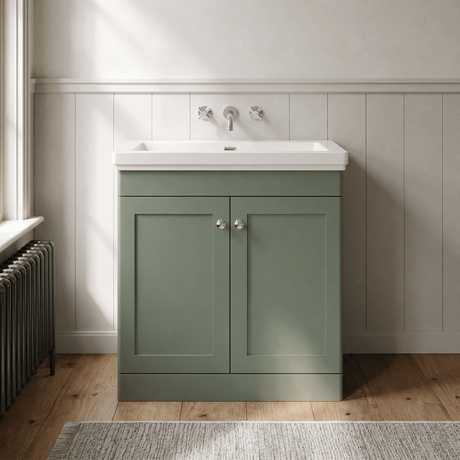 [BFCL826H] Swynnerton Traditional 2 Door Floor Standing Vanity Unit with 0 Tap Hole Traditional Fireclay Basin, Choice of Size and Colour - Silo