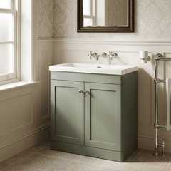 [BFCL826K] Swynnerton Traditional 2 Door Floor Standing Vanity Basin Unit with 0 Tap Hole Modern Fireclay Basin, Choice of Size and Colour