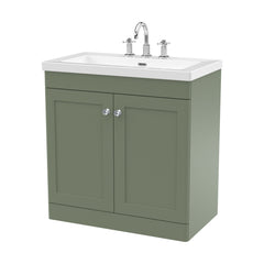 [BFCL826M] Swynnerton Traditional 2 Door Floor Standing Vanity Basin Unit with 3 Tap Hole Modern Fireclay Basin, Choice of Size and Colour - Cutout