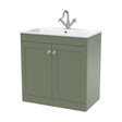 [BFCL826P] Swynnerton Traditional 2 Door Floor Standing Vanity Unit with Stone Basin, Satin Green, 800mm - Cutout