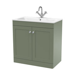 [BFCL826P] Swynnerton Traditional 2 Door Floor Standing Vanity Basin Unit with 1 Tap Hole Stone Basin, Choice of Size and Colour - Cutout
